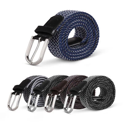 HEMMY Elastischer Stoffgürtel Stretchgürtel Flechtgürtel Dehnbarer Gürtel Damen Herren