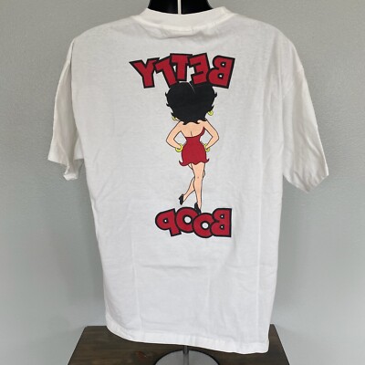 Betty Boop Vintage 1988 White T-shirt Front and Back Print NJ