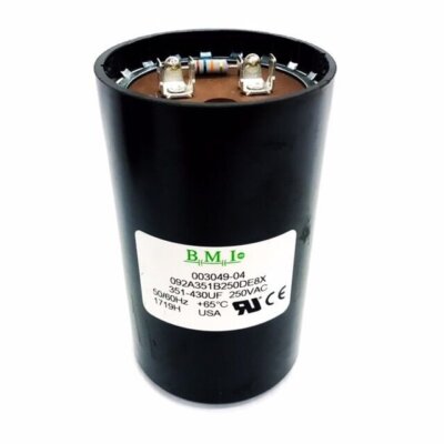 Leeson 003049.04 Start Capacitor, 250 Vac, 50-60 Hz, 351-430 µF, With Resistor