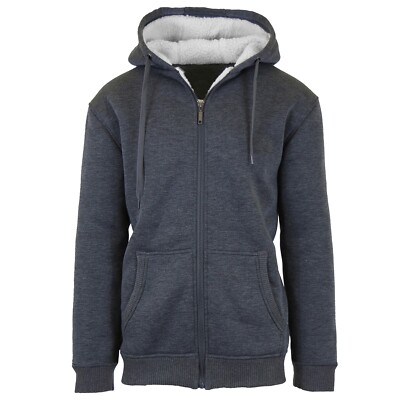 NEW MEN'S SHERPA FLEECE LINED EXTRA THICK WARM HOODIE SWEATER JACKET COAT M-2XL