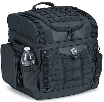 Kuryakyn 5285 Textile Black Momentum Vagabong Seat Rack Bag for Harley Davidson