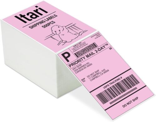 Itari Etichette Fanfold Termiche Adesive Forte 4x6 per Stampante Etichette, Confezione da 500 - Foto 25 di 32