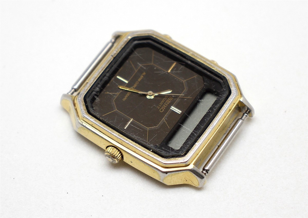 SEIKO Quartz Alarm Chronograph Digital Vintage Men's Watch