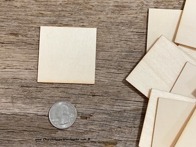 25 blank 2 inch wooden craft squares, DIY craft supply two inch wood squares