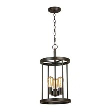 3-Light Volterra Bronze Bowl Pendant 