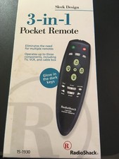 NEW RadioShack 15-1930 UNIVERSAL 3-IN-ONE POCKET Remote Control