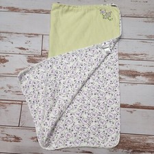 Vintage ABSORBA Baby Girl Blanket Green Purple Bird AKNG2892 28x27