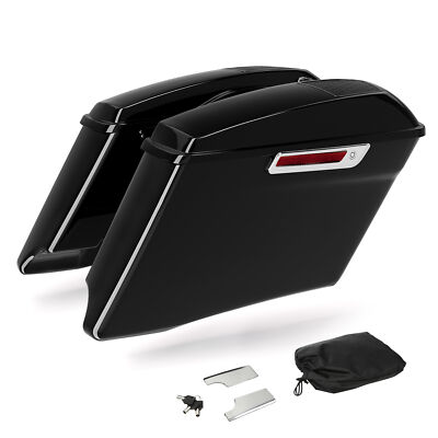 4'' Stretched Hard Saddlebags Fit For Harley Touring FLHT Electra Glide 1993-2013