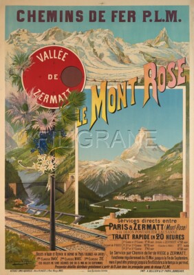 LE MONT ROSE ZERMATT Revv - POSTER HQ 40x60cm eines VINTAGE POSTERS