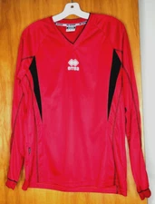 ERREA Soccer Long Sleeve Jersey Shirt Red Black Mens Medium