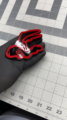Racing Coyote Emblem Badge Set Of (2) Red/Black Racing Fender Badges Aggressive Racing Coyote Emblem Badge Set Of (2) Red/Black Racing Fender Badges Aggressive