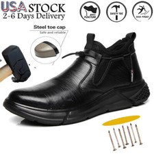 Mens Safety Work Boots Steel Toe Cap Breathing Work Electric Welding Boots Size