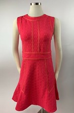 Marc by Marc Jacobs Pink Polka Dot Jacquard Fit Flare LEYNA Dress Medium M