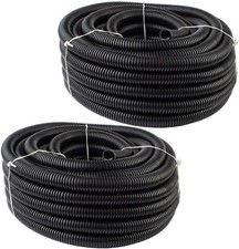 100 FT 1/2" 13mm 2x 50 FT Split Wire Loom Conduit Polyethylene Tubing Black
