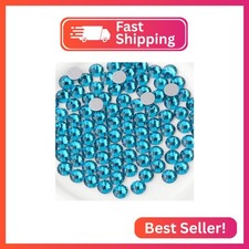 Beadsland Flat Back Crystal Rhinestones Round Gems for Nail Art and Craft Glue F