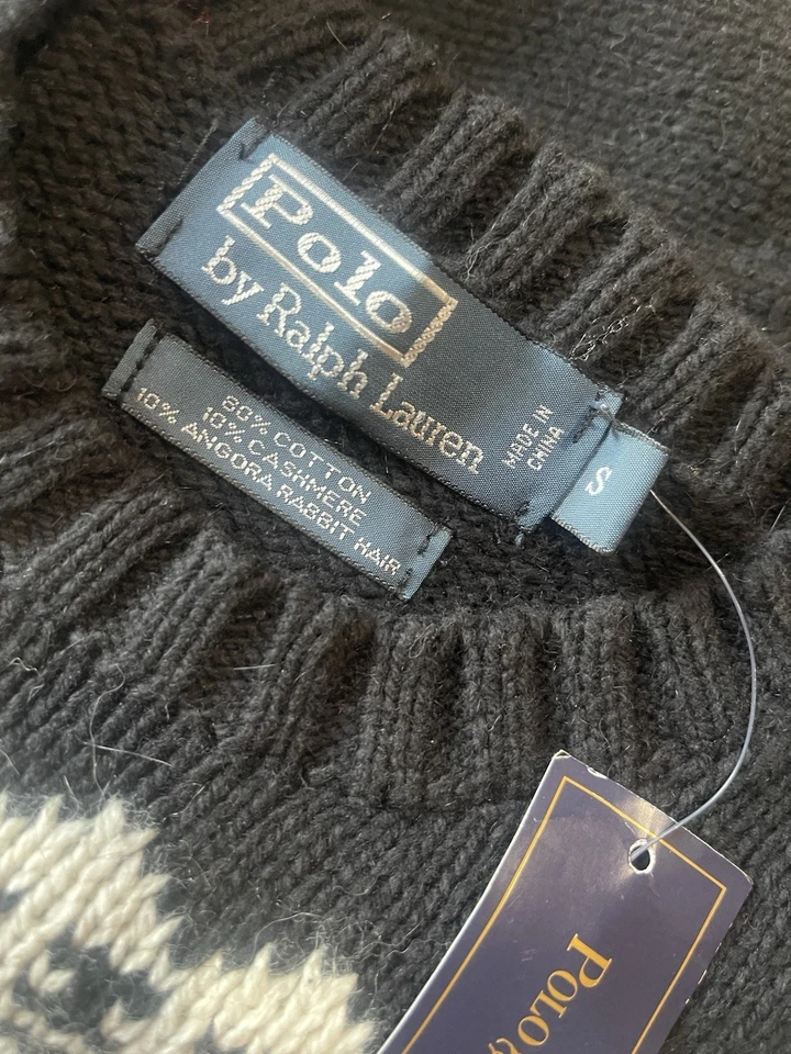 Para Hombres S Polo Ralph Lauren Fair Isle Suéter Algodón Cachemira Navidad Nuevo con Etiquetas $265 Foto 3 de 4