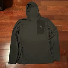Arc'teryx Rho LT Base Layer Hoody - Men's - Black size Large