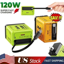 2 In 1 GaN Charger Scalable 120W Max Fast Charger USB C For iPhone 17 / Pro Max