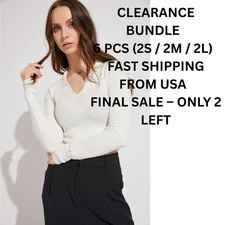 6x Ribbed Knit Tops Bundle – 2S/2M/2L – Long Sleeve – Final Sale – Ship from USA