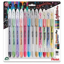 Pentel Sparkle Pop Gel Pens Multicolor Iridescent Ink Pack of 1 for Art Writing