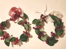 2 Pcs Christmas Flower Crown Headband Artificial Berry Garland Prop Adjustable