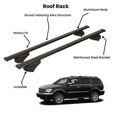 2 Pcs Black Cross Bars for  CHRYSLER ASPEN SUV 2007-