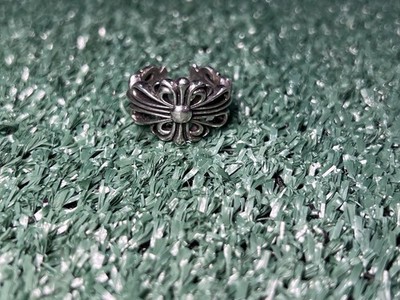Chrome Hearts Double Floral Cross Ring .925 Silver Size 10. Pre-Owned From Japan
