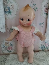 13" Jointed Composition Kewpie GIRL Doll in Original Sunsuit Romper 1920s