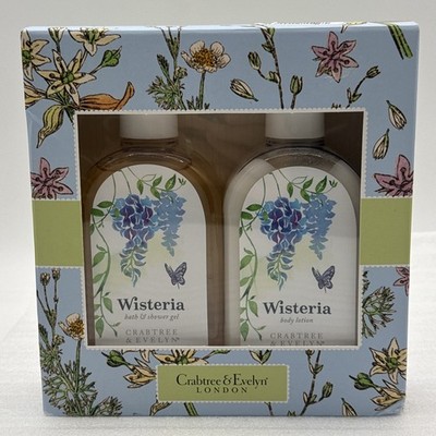 Crabtree & Evelyn London Wisteria Body Lotion and Bath & Shower Gel Set 8.5oz