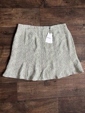 Image of WHISTLES Women’s Green English Garden Flippy Mini Skirt Size 16