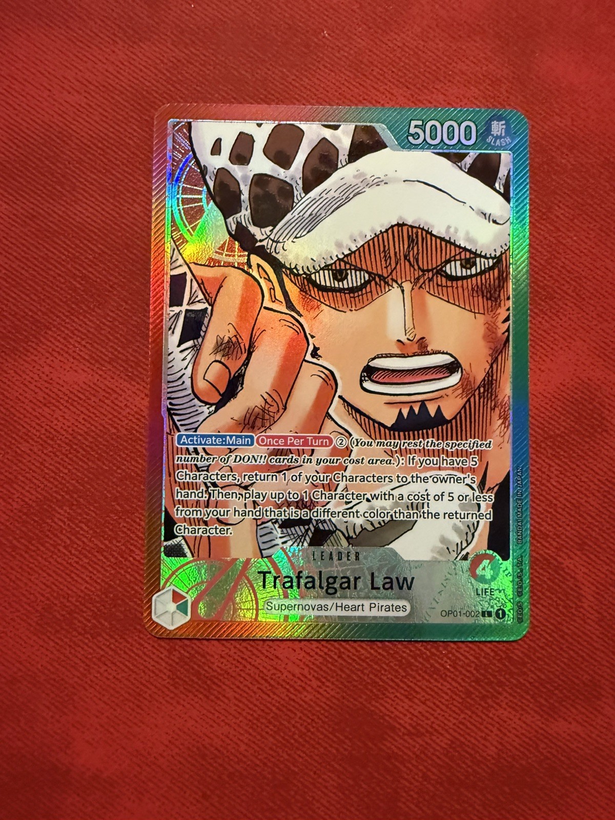 0575 Trafalgar Law 2022 One Piece Romance Dawn #OP01-002 Leader Alt Art NM
