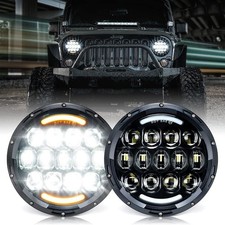 105W LED Wrangler Headlights, 7 Inch round Headlamp Replacement with Hi/Lo Beam