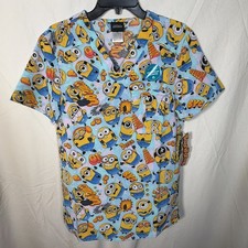 Tooniforms by Cherokee Minions Scrub Top Size XS NWT