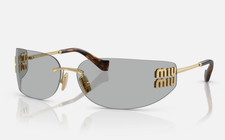 Miu Miu MU A51S Pale Gold Grey Women Wrap Sunglasses