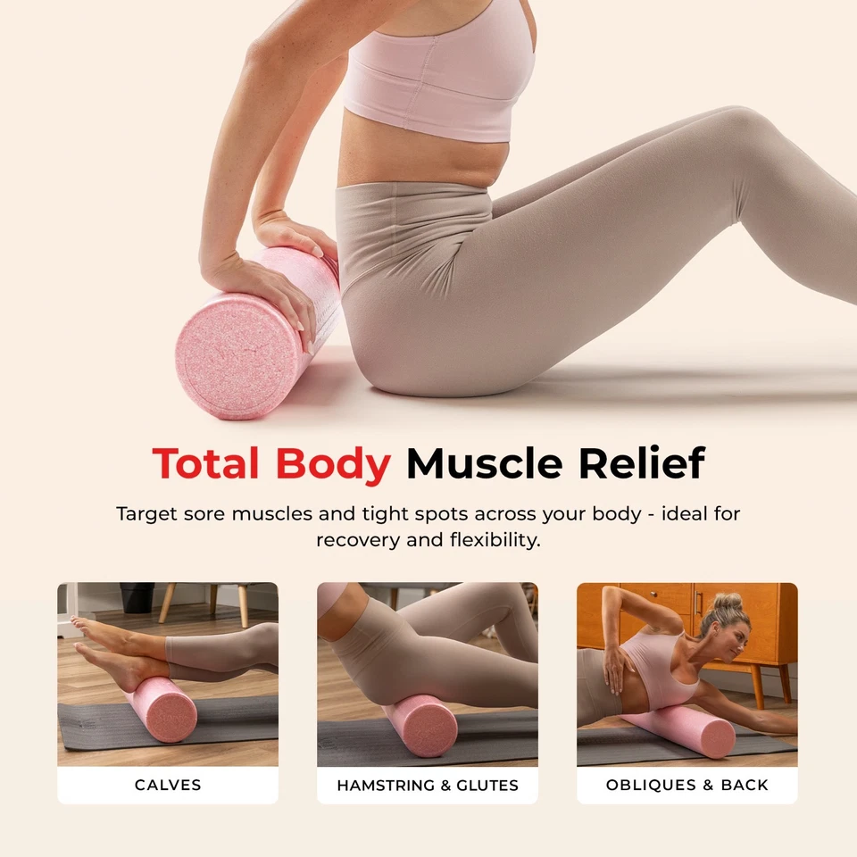 Rodillo de espuma de yoga Sunny Health & Fitness 36" (rosa) Foto 3 de 4