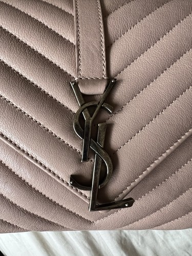 Saint Laurent YSL College Bag Matelasse Chevron Leather Medium in rose pink - Bild 13 von 14