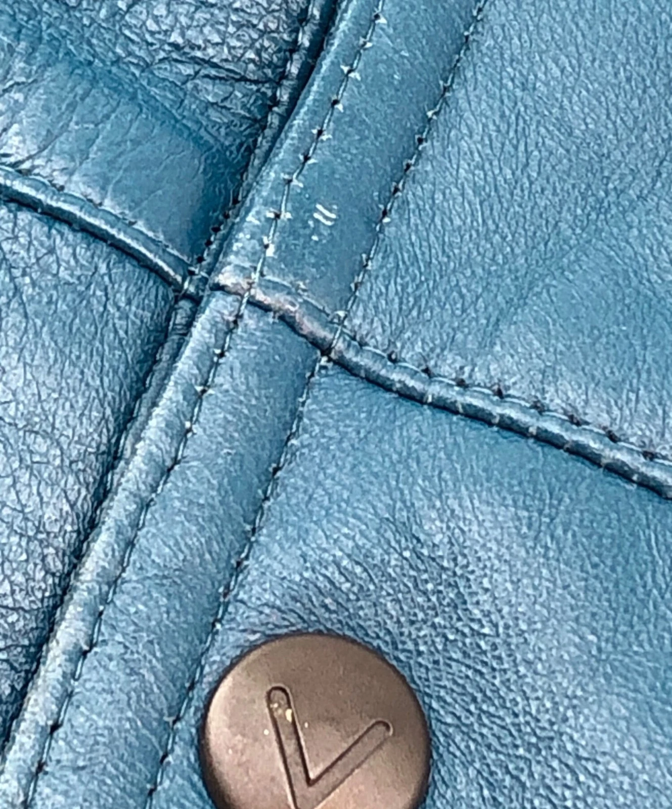 Vestopia Sheepskin Leather Jacket Men's Size L Sky Blue image 5