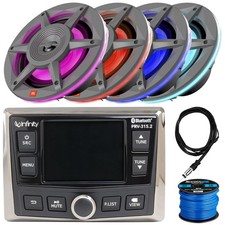 Infinity PRV-315.2 Bluetooth Receiver, 4x 6.5" 300W LED Speakers, Wire, Antenna