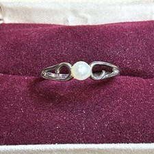 Vintage Signed Sterling Silver Pearl Ring-Size 10-Pearl 4.8mm