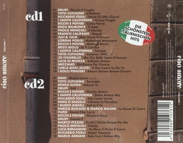 Italo Pop 2 CD Ciao Amore Vol.1 Die 37 Schönsten Hits I Santo California Tornero - Bild 2 von 2