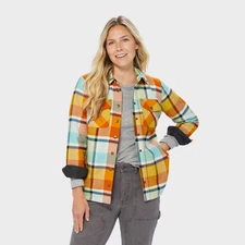 HOT DU.LUTH Women's Folklore Flannel Insulated Shirt Jac - Soft Mint Autumn Plai