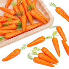 30 PCS 0.55-inch Mini Easter Decor Carrots Realistic Fake Fruit Simulation