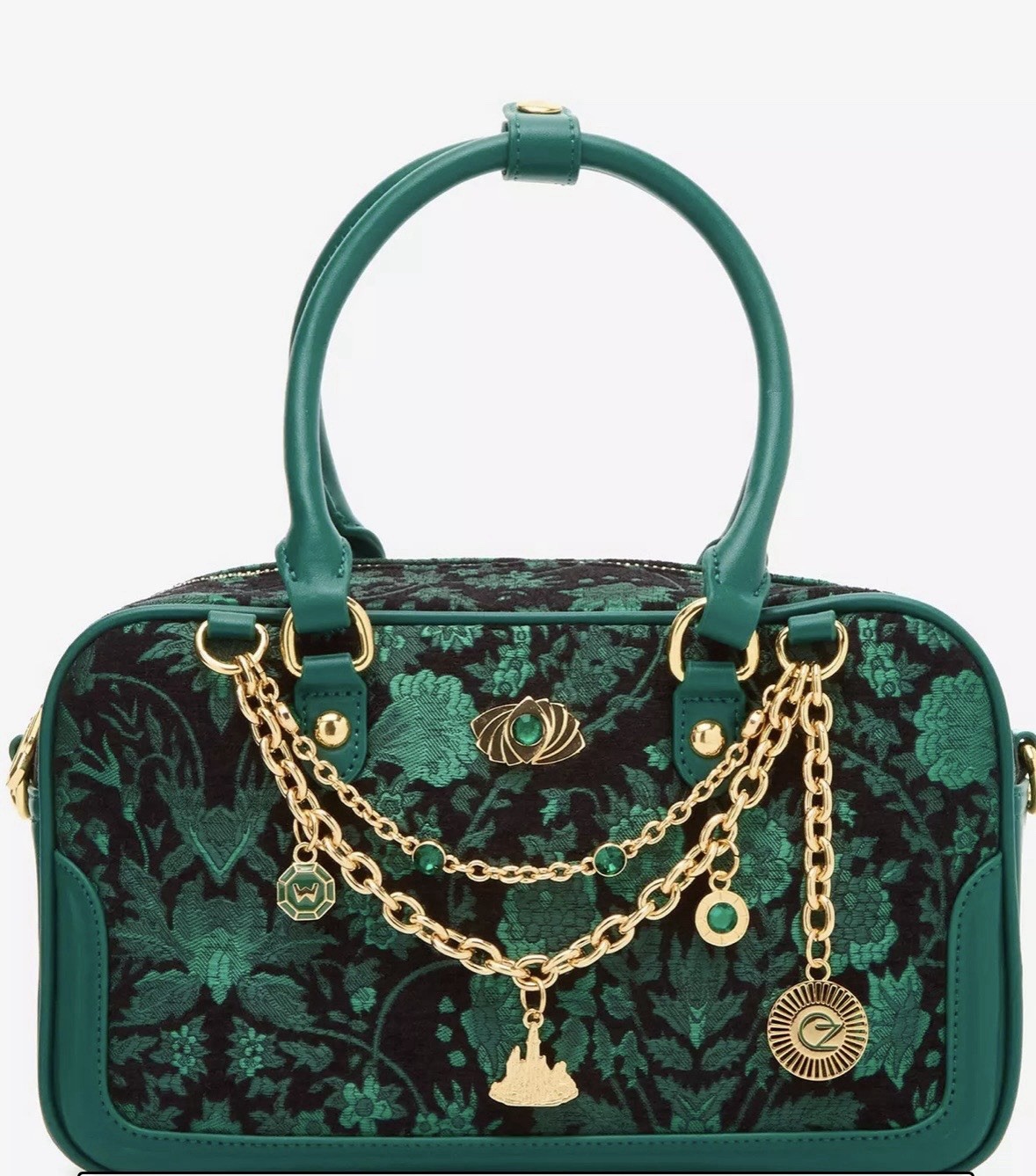 Wicked Oz Green Floral Handbag with Bag Chain - BoxLunch Exclusive NWT