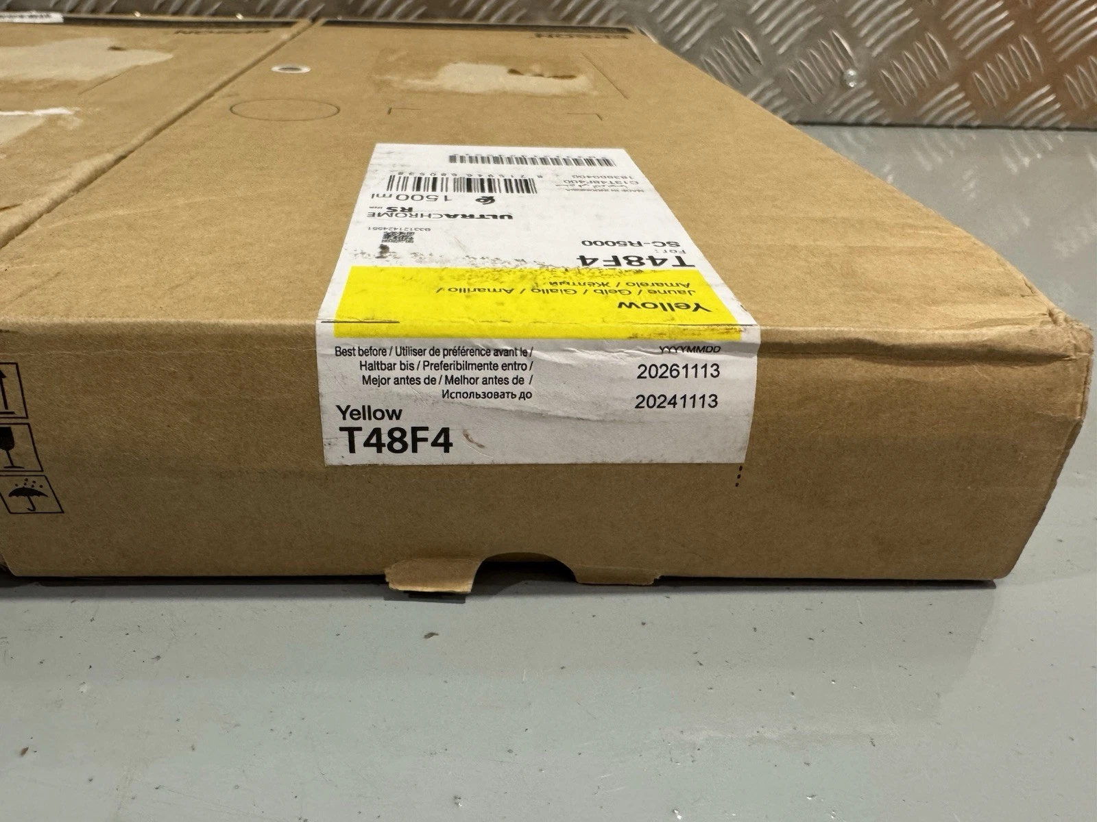 Genuine Epson T48F4 Yellow & T48F5 Cyan Ink For SC-R5000 C13T48F400 Brand New 6
