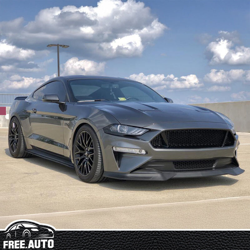 For 15-23 Ford Mustang Side Skirts OE Textured Black PP Rocker Panel Bottom Line