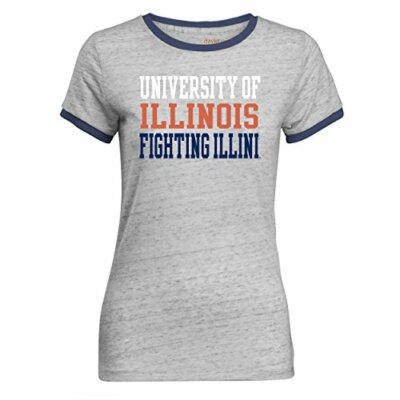 NCAA Tomboy Women's Ringer Short Sleeve TeeIllinois IlliniNavyMedium