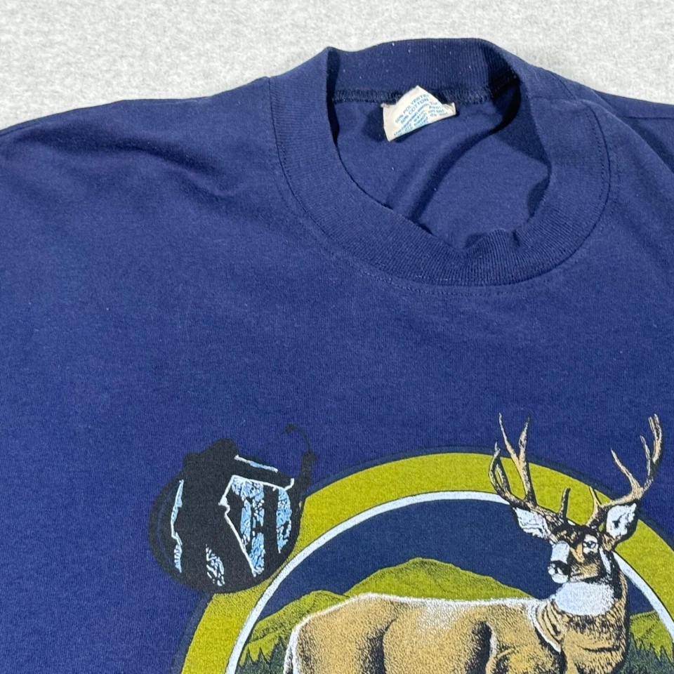 Vintage Bow Hunters Shirt Adult Large Blue Single Stitch Men 90s Hunting Outdoor - Image 3 of 4