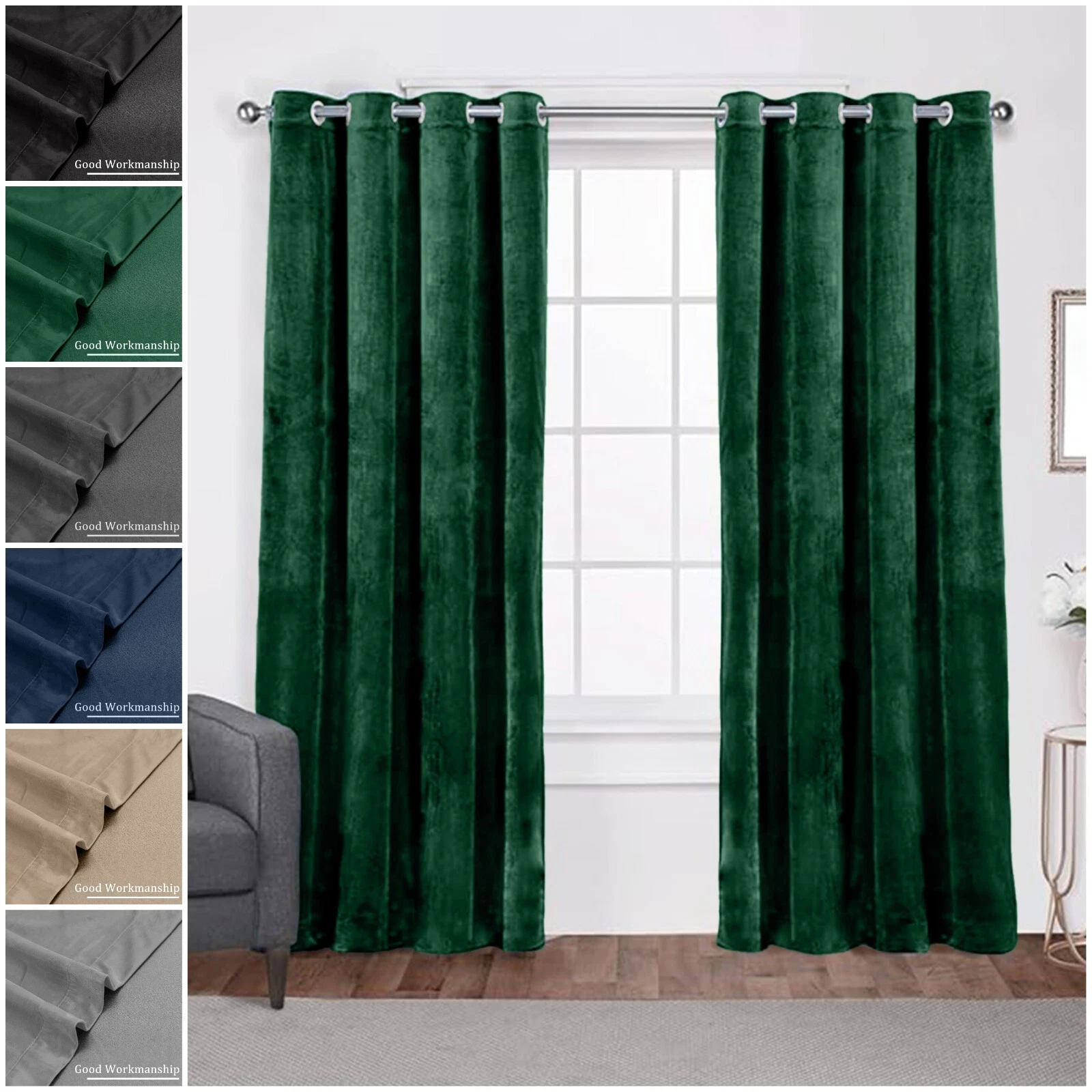Extra Wide Velvet Curtains Grommet Top Ready Made Curtain Drapes Panel W Tieback
Opens in a new wind