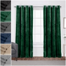 Extra Wide Velvet Curtains Grommet Top Ready Made Curtain Drapes Panel W Tieback