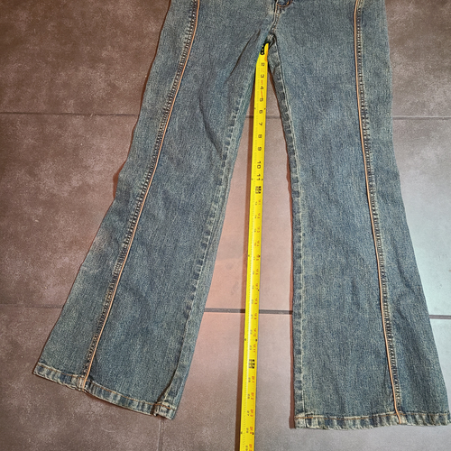 Vintage Y2K Playboy Jeans Rare Rabbit Head Pocket Charm Lowrise Flared Denim 7 - Picture 9 of 10